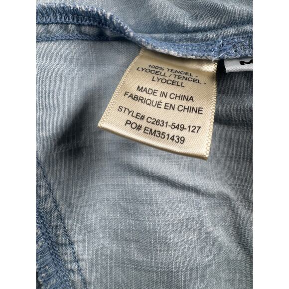 Cloth & Stone Denim Chambray Top Blue Sz M Button-Up - Picture 3 of 4